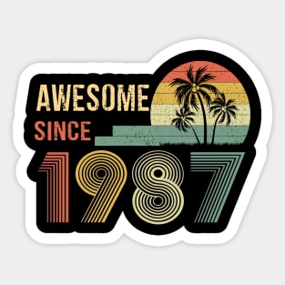 35 Years Old Awesome Since 1987 Gifts 35th Birthday Gift Sticker